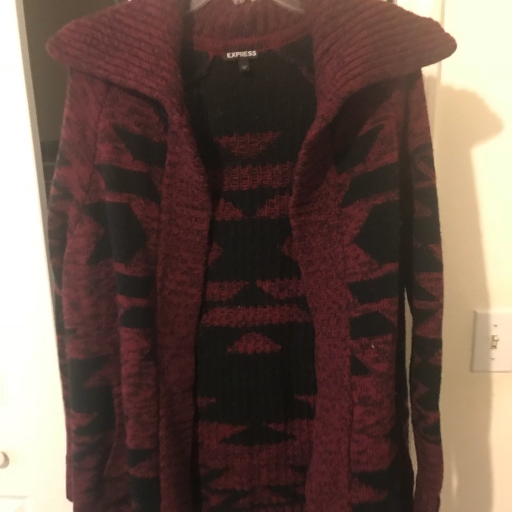 Long Aztec print cardigan